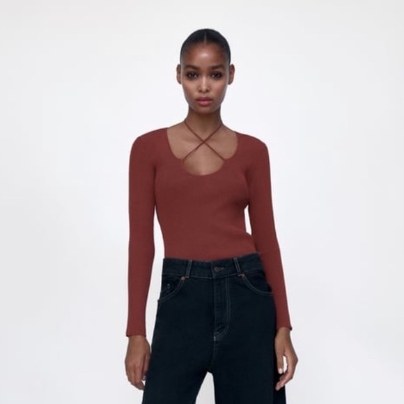 Zara cross neck top - Picture 1 of 3
